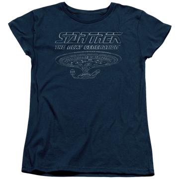 Navy women's t-shirt with Star Trek The Next Generation Tng Enterprise graphic