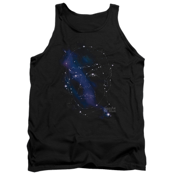 Black men's tank with Star Trek Spock Constellations graphic