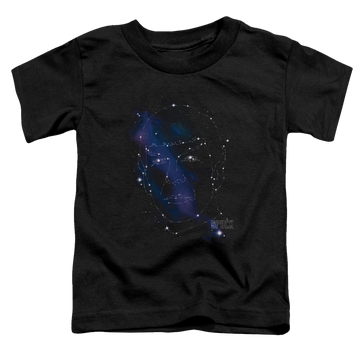 Black toddler t-shirt with Star Trek Spock Constellations graphic