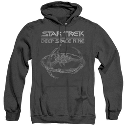 Star Trek Deep Space Nine Ds9 Station - Heather Pullover Hoodie Heather Pullover Hoodie Star Trek   