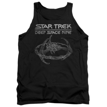 Black men's tank with Star Trek Deep Space Nine Ds9 Station graphic