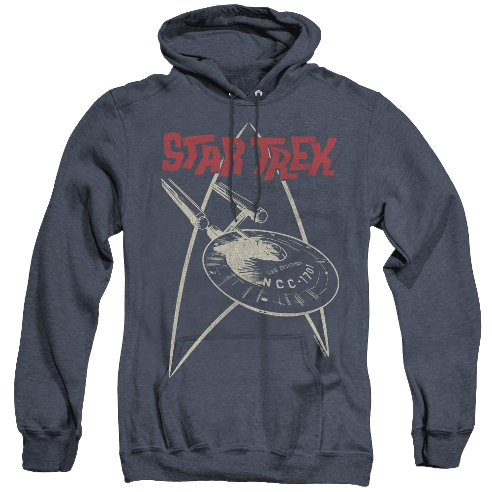Star Trek The Original Series Ship Symbol - Heather Pullover Hoodie Heather Pullover Hoodie Star Trek   