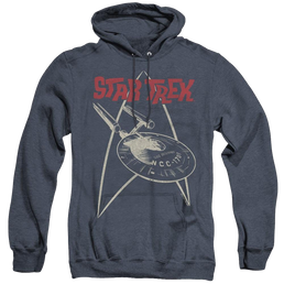 Star Trek The Original Series Ship Symbol - Heather Pullover Hoodie Heather Pullover Hoodie Star Trek   