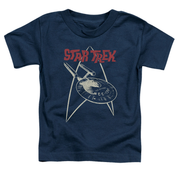 Navy toddler t-shirt with Star Trek Ship Symbol graphic