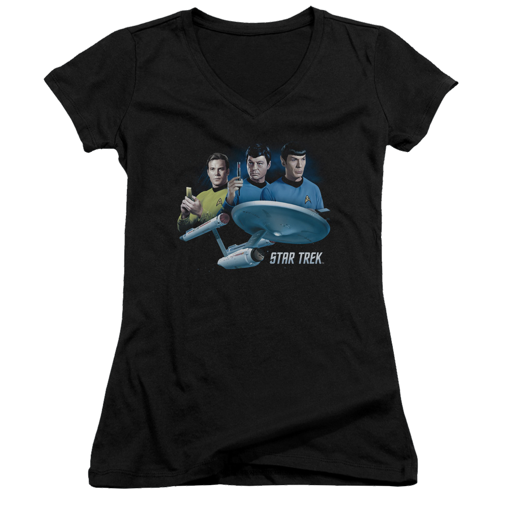 Star Trek Main Three Juniors V-Neck T-Shirt Juniors V-Neck T-Shirt Star Trek   