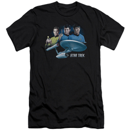 Star Trek Main Three Premium Adult Slim Fit T-Shirt Men's Premium Slim Fit T-Shirt Star Trek   