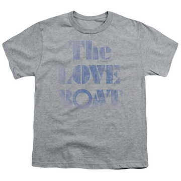 Athletic heather youth t-shirt for ages 8 to 12 with The Love Boat Distressed graphic