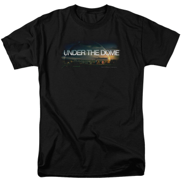 Black men's regular fit t-shirt with Under the Dome Dome Key Art graphic
