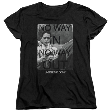Black women's t-shirt with Under the Dome Trapped graphic