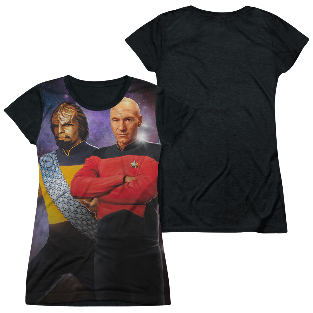 Star Trek The Next Generation Tng - Juniors Black Back T-Shirt Juniors Black Back T-Shirt Star Trek   