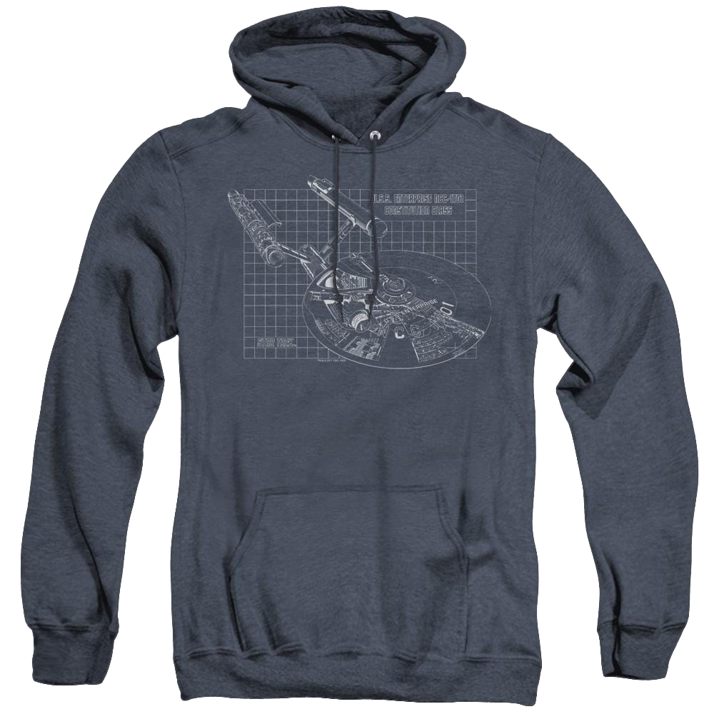 Star Trek The Original Series Enterprise Prints - Heather Pullover Hoodie Heather Pullover Hoodie Star Trek   