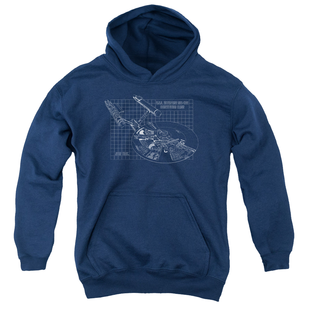 Star Trek The Original Series Enterprise Prints - Youth Hoodie Youth Hoodie (Ages 8-12) Star Trek   