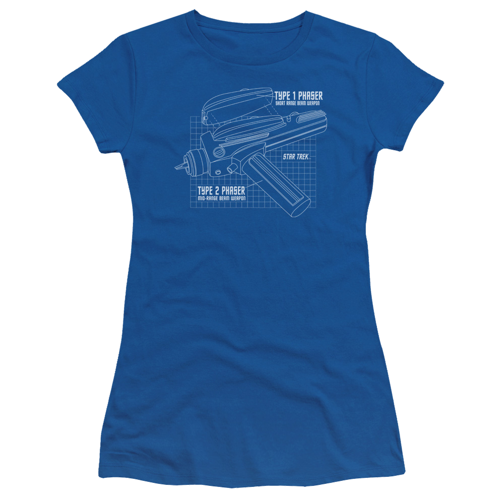 Star Trek Phaser Plans Juniors T-Shirt Juniors T-Shirt Star Trek   