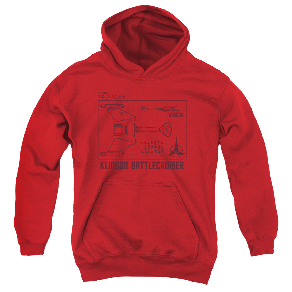 Star Trek The Original Series D7 Diagram - Youth Hoodie Youth Hoodie (Ages 8-12) Star Trek   