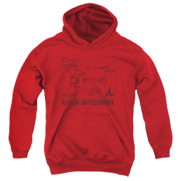 Star Trek The Original Series D7 Diagram - Youth Hoodie Youth Hoodie (Ages 8-12) Star Trek   