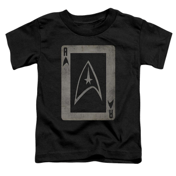 Black toddler t-shirt with Star Trek Tos Ace graphic
