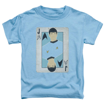 Carolina blue toddler t-shirt with Star Trek Tos Jack graphic