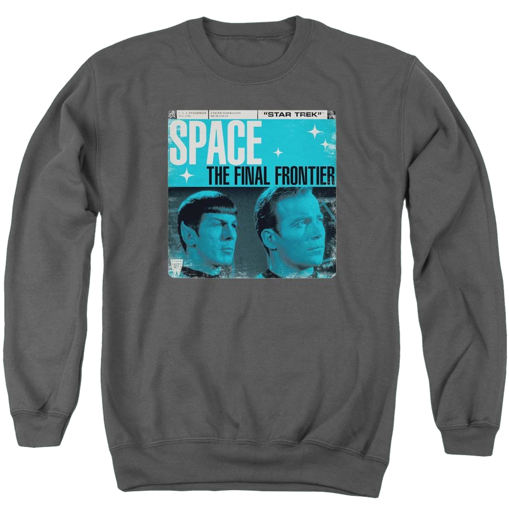 Star Trek Final Frontier Cover Men's Crewneck Sweatshirt Men's Crewneck Sweatshirt Star Trek   
