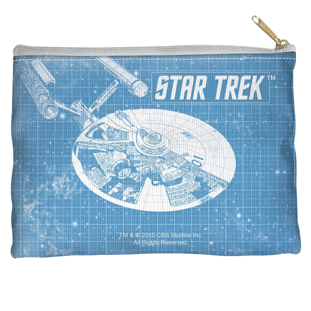 Star Trek The Original Series Enterprise Blueprint - Straight Bottom Accessory Pouch Straight Bottom Accessory Pouches Star Trek   