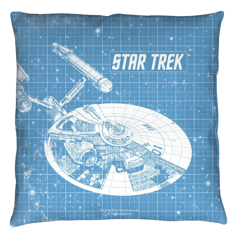 Star Trek Enterprise Blueprint Throw Pillow Throw Pillows Star Trek   