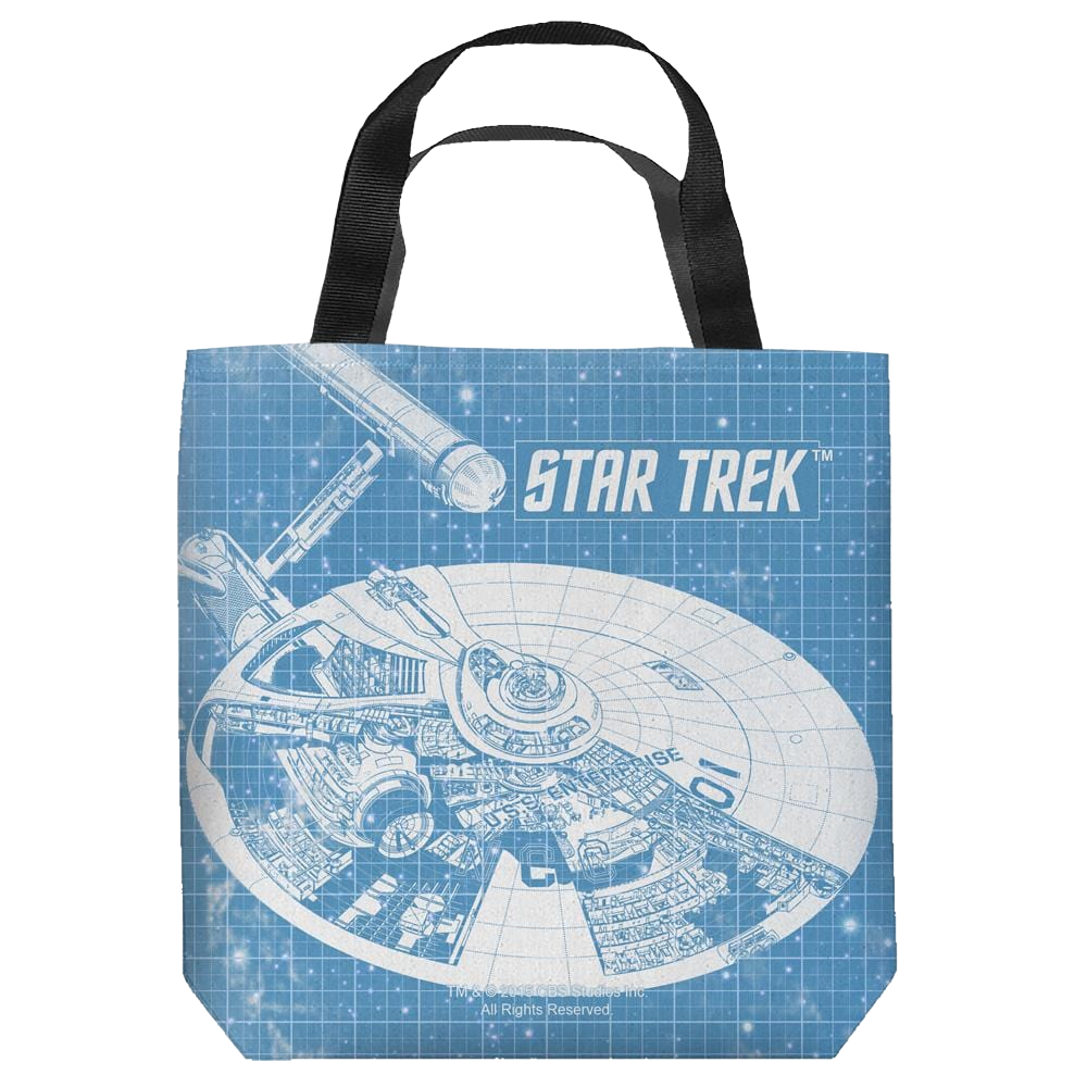 Star Trek The Original Series Enterprise Blueprint - Tote Bag Tote Bags Star Trek   