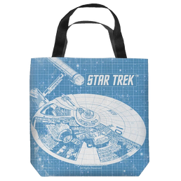 Star Trek The Original Series Enterprise Blueprint - Tote Bag Tote Bags Star Trek   