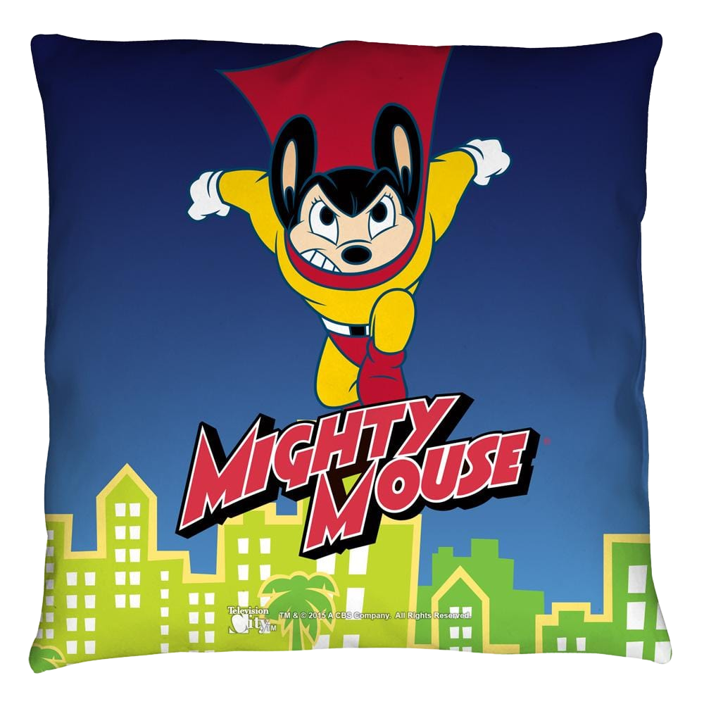 Mighty Mouse City Watch Throw Pillow Throw Pillows Mighty Mouse   