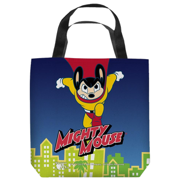 Mighty Mouse City Watch tote bag