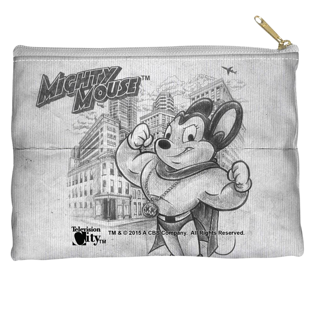 Mighty Mouse Sketch - Straight Bottom Accessory Pouch Straight Bottom Accessory Pouches Mighty Mouse   