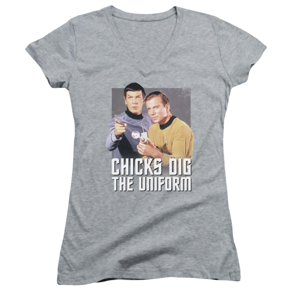 Star Trek Chicks Dig Juniors V-Neck T-Shirt Juniors V-Neck T-Shirt Star Trek   