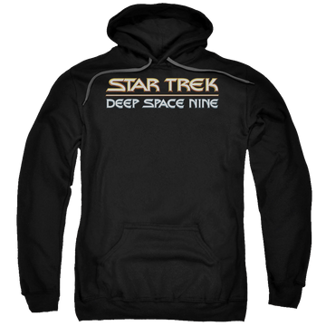 Black pullover hoodie with Star Trek Deep Space Nine Deep Space Nine Logo graphic