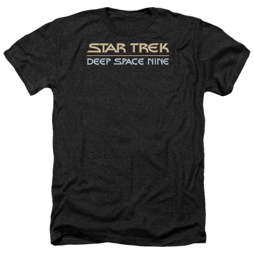 Charcoal men's heather t-shirt with Star Trek Deep Space Nine Deep Space Nine Logo graphic