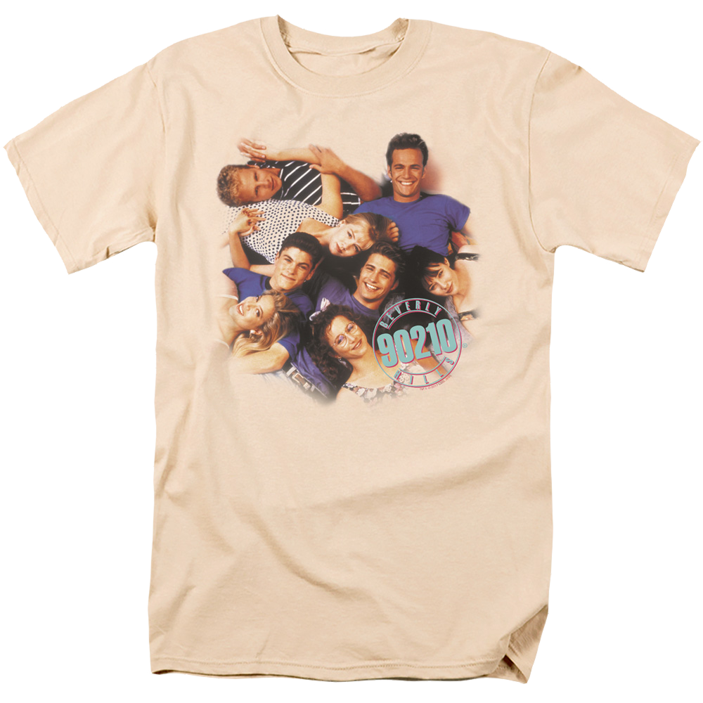 Beverly Hills 90210 Gang And Logo - Men's Regular Fit T-Shirt Men's Regular Fit T-Shirt Beverly Hills 90210   