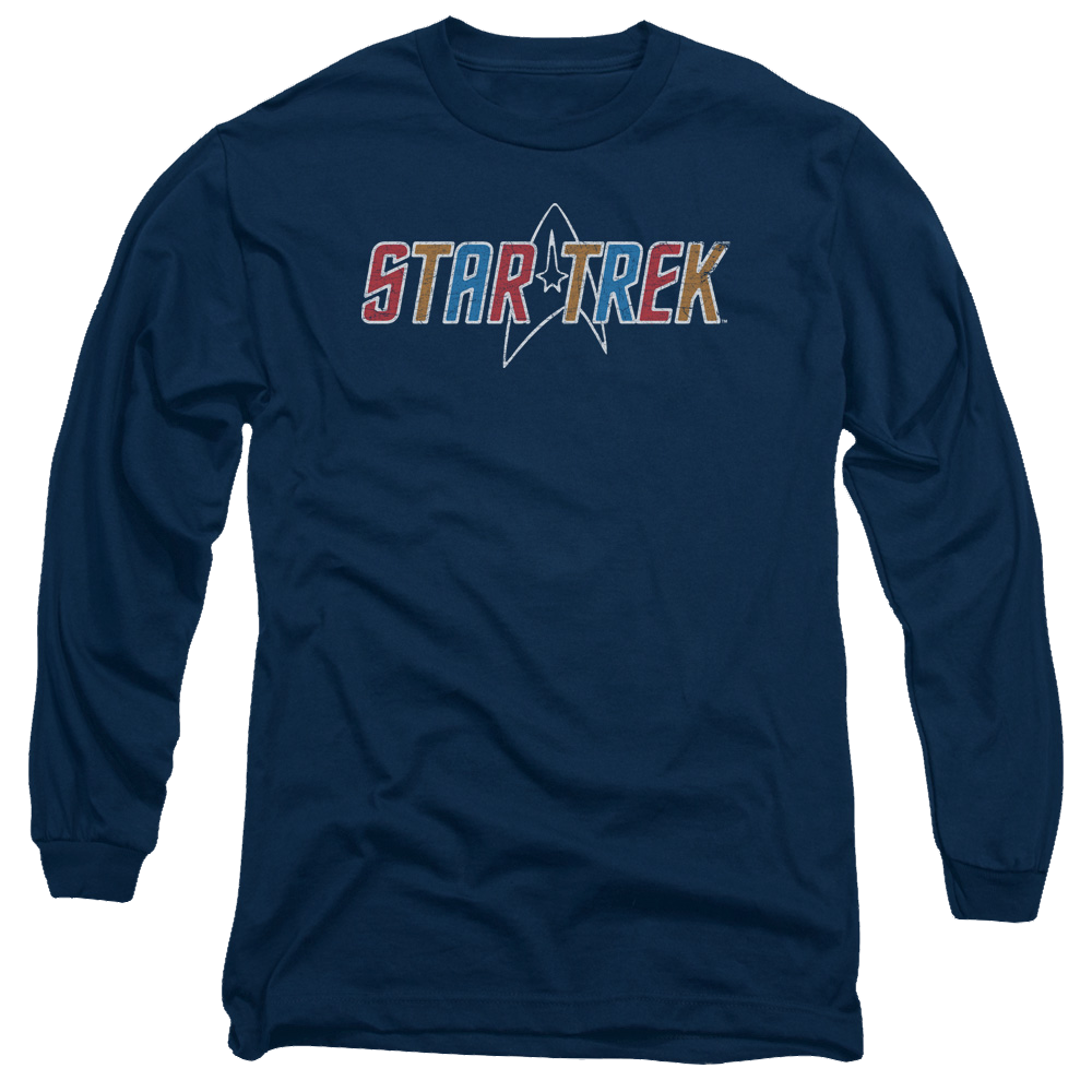 Star Trek Multi Colored Logo Men's Long Sleeve T-Shirt Men's Long Sleeve T-Shirt Star Trek   
