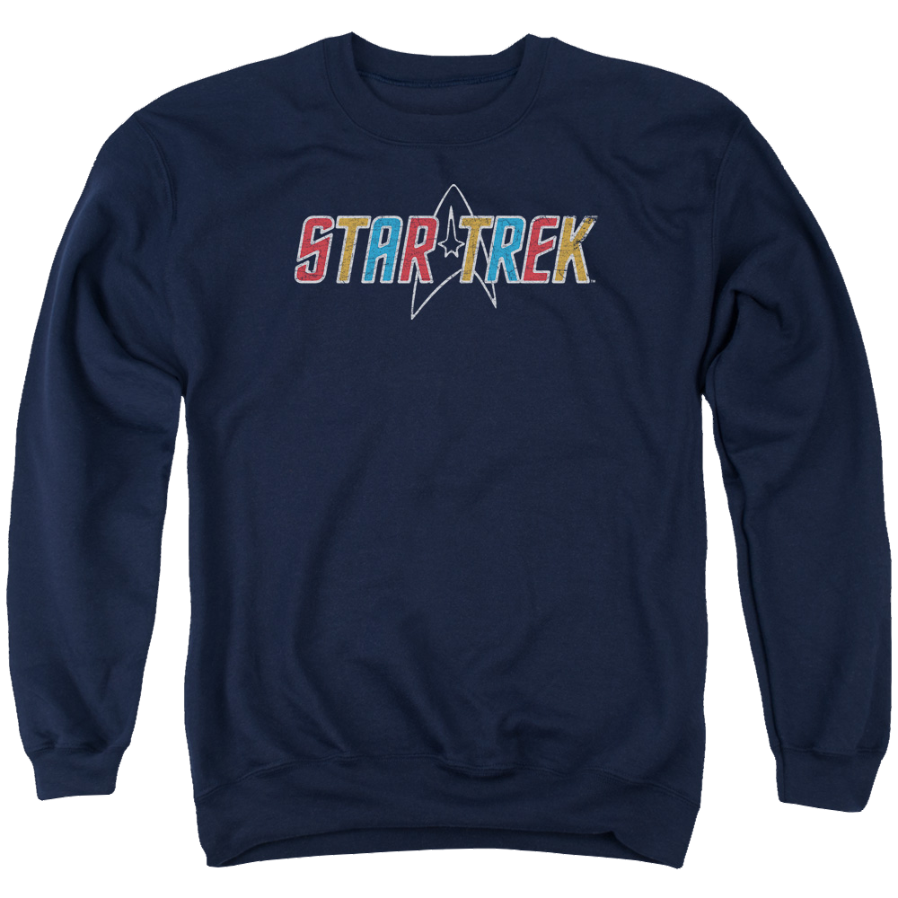 Star Trek Multi Colored Logo Men's Crewneck Sweatshirt Men's Crewneck Sweatshirt Star Trek   