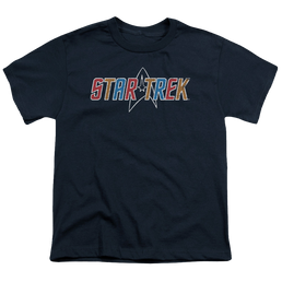 Star Trek The Original Series Multi Colored Logo - Youth T-Shirt Youth T-Shirt (Ages 8-12) Star Trek   