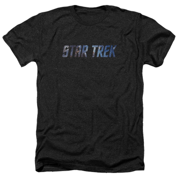 Charcoal men's heather t-shirt with Star Trek Space Logo graphic