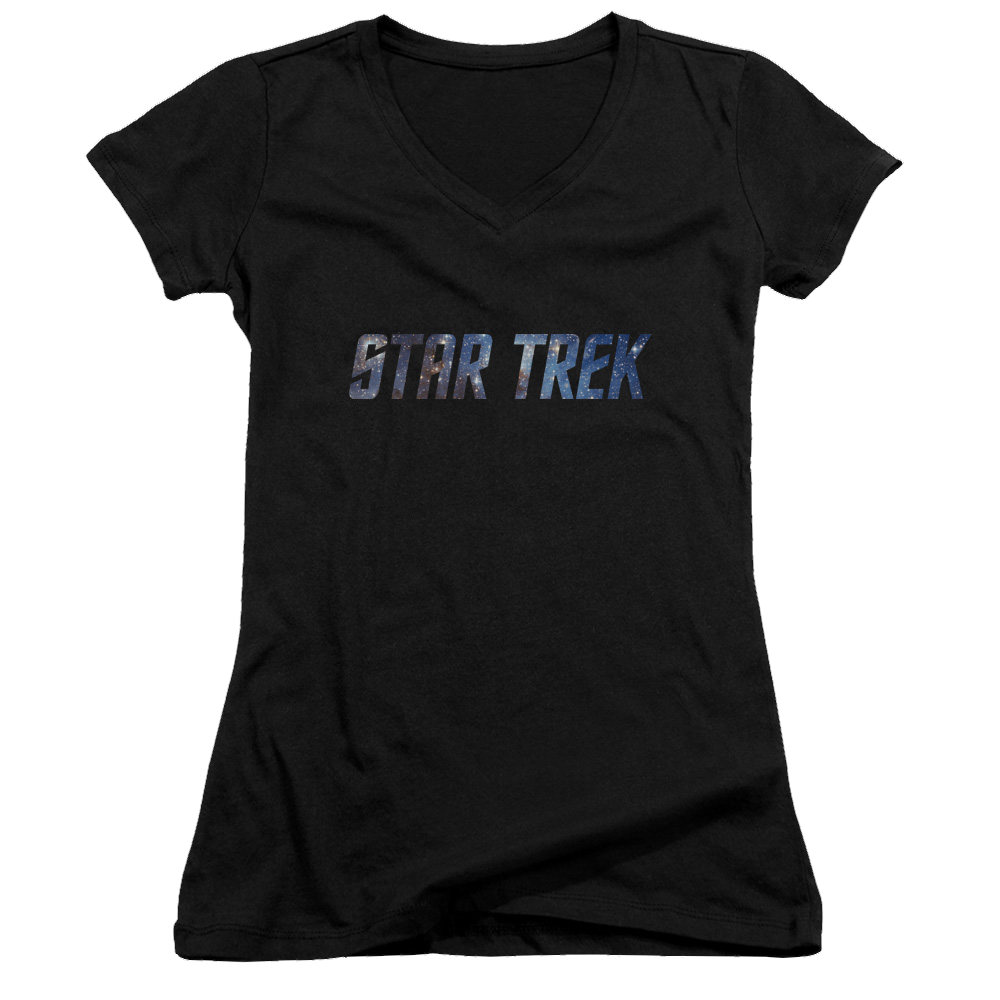 Star Trek Space Logo Juniors V-Neck T-Shirt Juniors V-Neck T-Shirt Star Trek   