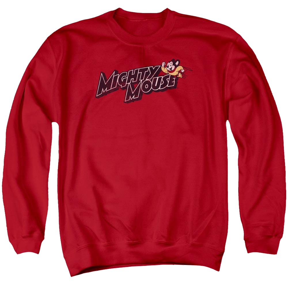 Mighty Mouse Might Logo Men's Crewneck Sweatshirt Men's Crewneck Sweatshirt Mighty Mouse   
