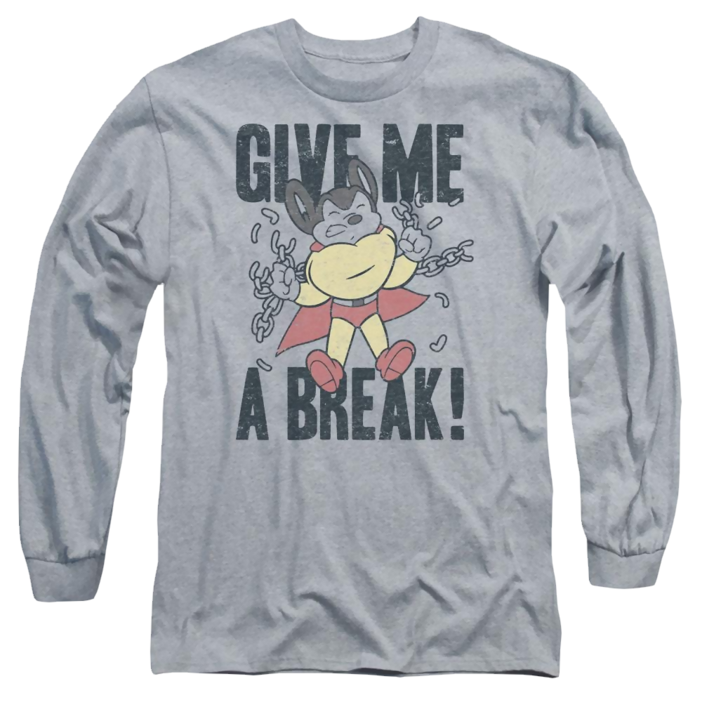 Mighty Mouse Give Me A Break Men's Long Sleeve T-Shirt Men's Long Sleeve T-Shirt Mighty Mouse   