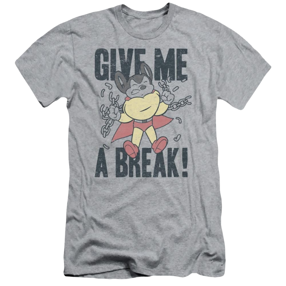 Mighty Mouse Give Me A Break Men's Slim Fit T-Shirt Men's Slim Fit T-Shirt Mighty Mouse   