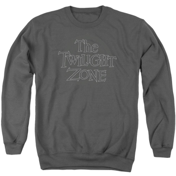 Charcoal men's crewneck sweatshirt with The Twilight Zone Spiral Logo graphic