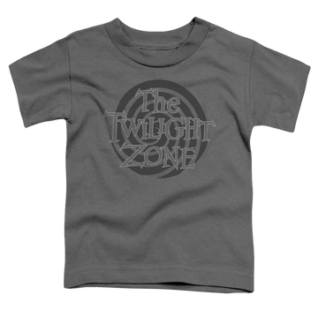 Charcoal toddler t-shirt with The Twilight Zone Spiral Logo graphic
