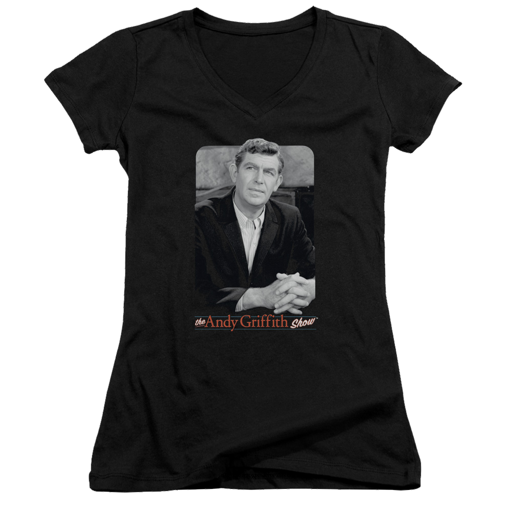 Andy Griffith Classic Andy - Juniors V-Neck T-Shirt Juniors V-Neck T-Shirt Andy Griffith Show   