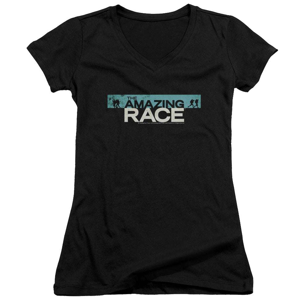 Amazing Race, The Bar Logo - Juniors V-Neck T-Shirt Juniors V-Neck T-Shirt The Amazing Race   