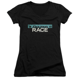 Amazing Race, The Bar Logo - Juniors V-Neck T-Shirt Juniors V-Neck T-Shirt The Amazing Race   