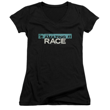 Amazing Race, The Bar Logo - Juniors V-Neck T-Shirt Juniors V-Neck T-Shirt The Amazing Race   