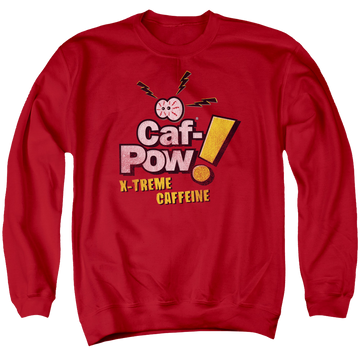 Red men's crewneck sweatshirt with NCIS Strange graphic