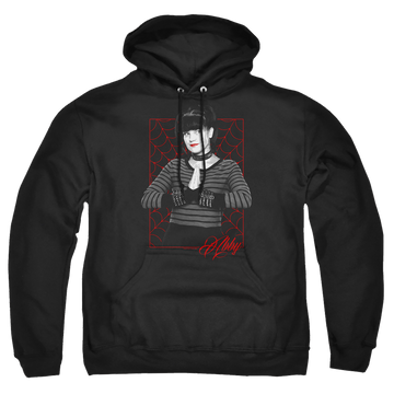 Black pullover hoodie with NCIS Abby Webs graphic