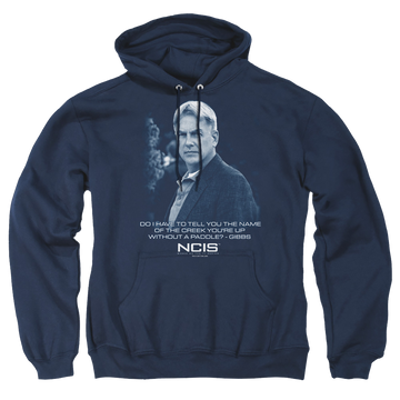 Navy pullover hoodie with NCIS Creek graphic